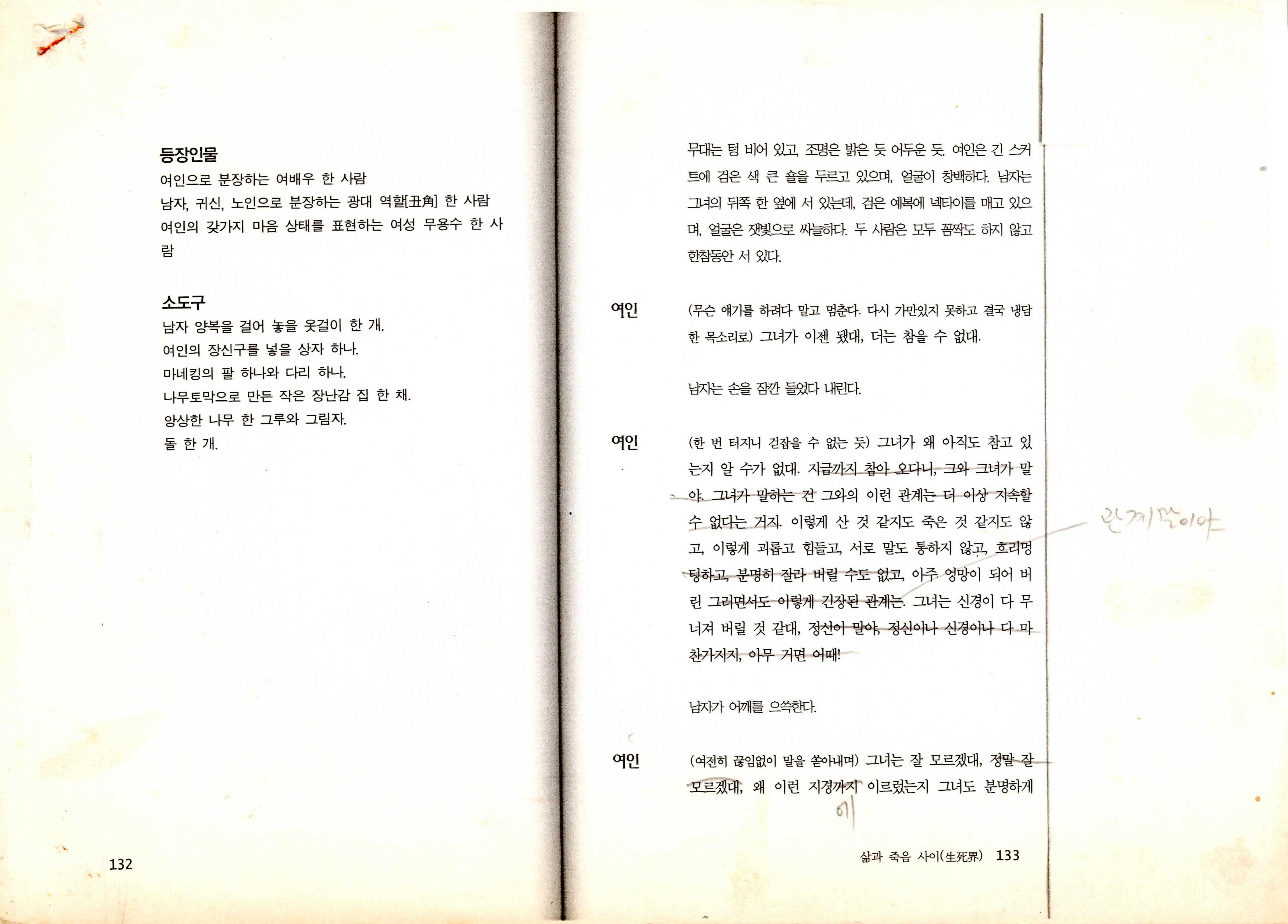 「삶과 죽음 사이(生死界)」 대본