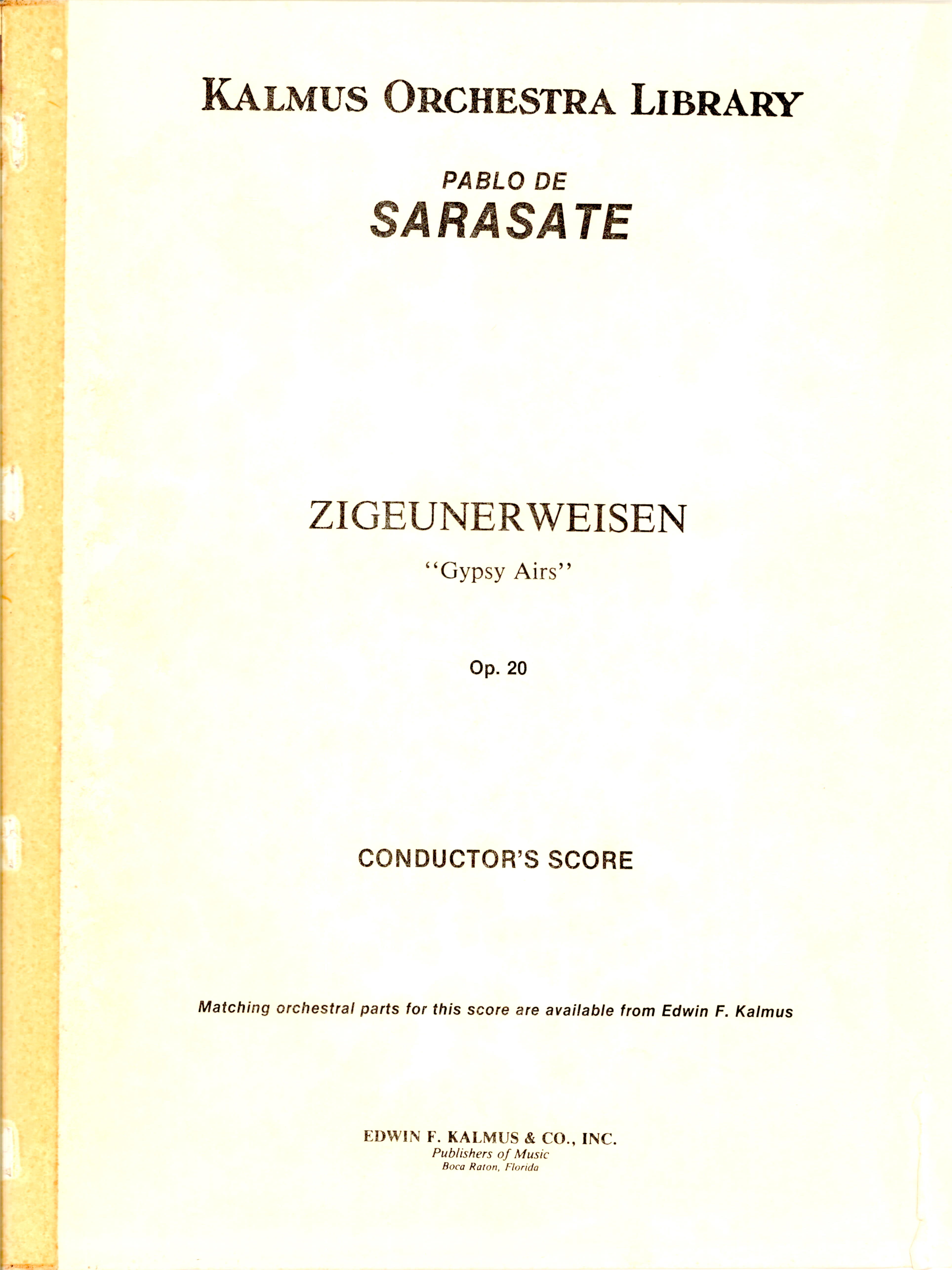 '치고이너바이젠, Op. 20'