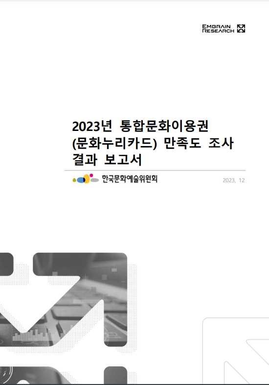 2023년 통합문화이용권(문화누리카드) 만족도 조사 결과 보고서