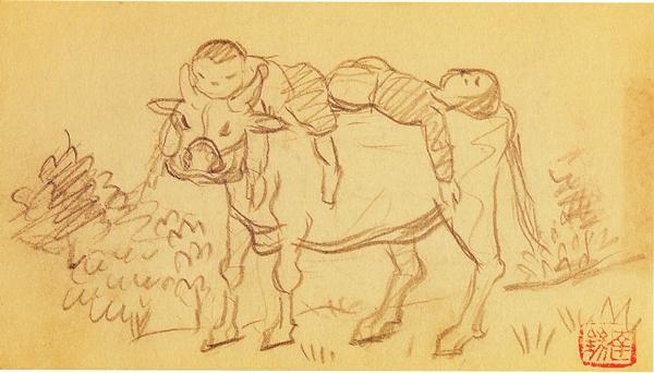 양달석 - 소 등에 탄 아이들