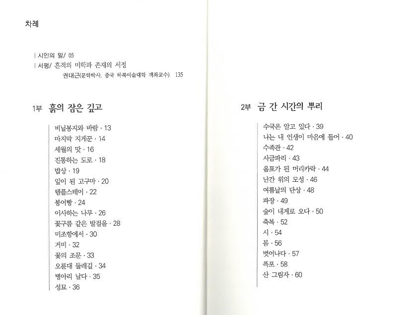 흙의 가슴이 오랜 시간 비틀리다