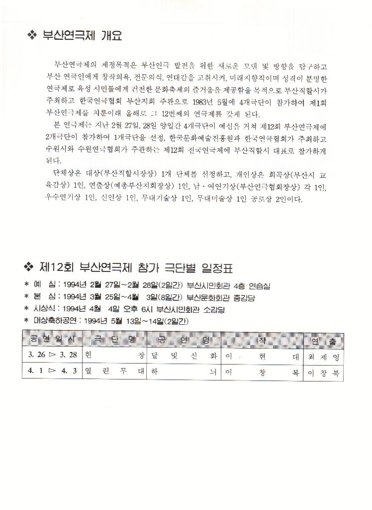 제 12회 부산연극제